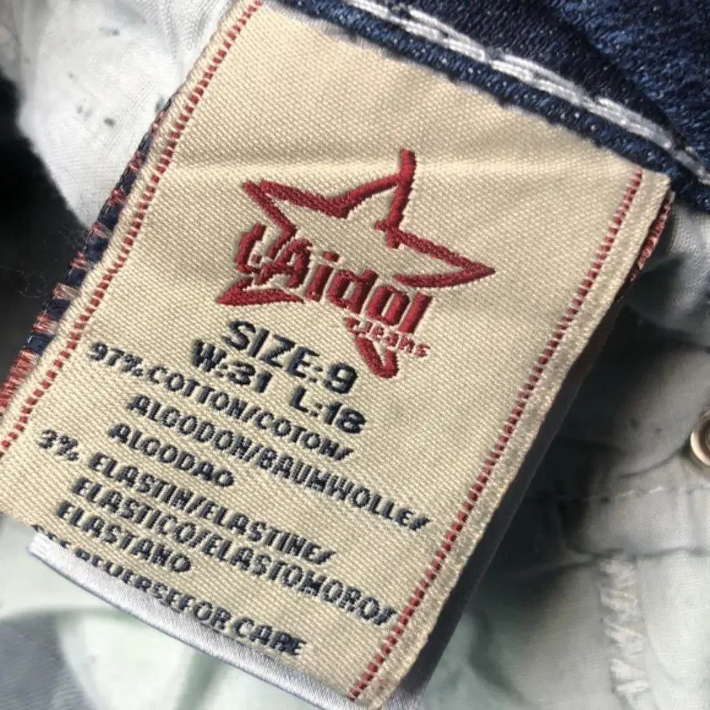LIKE NEW VINTAGE L.A. IDOL CROP JEANS 31x18 CRYSTALS 💎